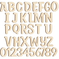 124 PCS 1 Inch Unfinished Wood Alphabet Letters and Wooden 1 inch, wood