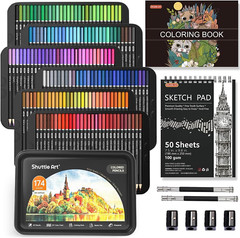 174 Colors Professional Colored Pencils, Soft Core Coloring Pencils Set with 1