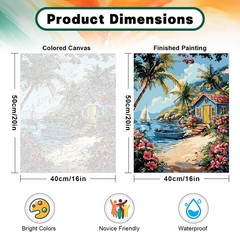 Paint by Numbers Kit for Adults Beginner, 16×20 Inch, DG-OP-SeasideHouse-4050