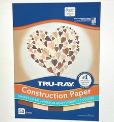 Tru-Ray Shades of Me Construction Paper, 5 Assorted Skin Tone Colors, 9″ x 12″