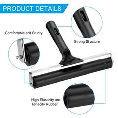 8 Inch Rubber Roller Brayer Hard Rubber Tools for Wallpaper Printmaking Black