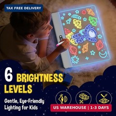 High Grade Led Drawing Board for Kids with 8 Light Effects, 16″ Rechargeable Wir