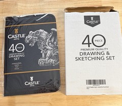 Castle Arts 40 Pc Premium Drawing Set Graphite Pastel Charcoal New Sealed
