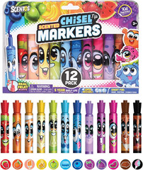 12 Pack Scented Chisel Tip Markers Washable Kids Art Drawing Coloring