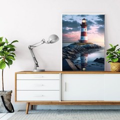 VeGuude Diamond Onesize, Beach and Lighthouse (VG-ZSH-031) [11.8×15.7 inch]