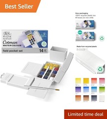 Portable 12 Half Pan Cotman Watercolor Set with Tools for Effortless Creativity