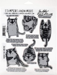 Stampers Anonymous CLING RBBR STAMP SET SNARKY CAT, us:one size