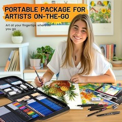 106 PCS Art Supplies Sketching Kit, Pro Drawing Pencils with 3-Color Sketchbook,