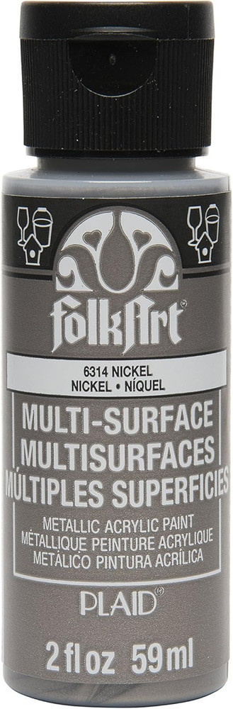 Multi-Surface Metallic Paint in Assorted Colors (2 Oz), Metallic Nickel