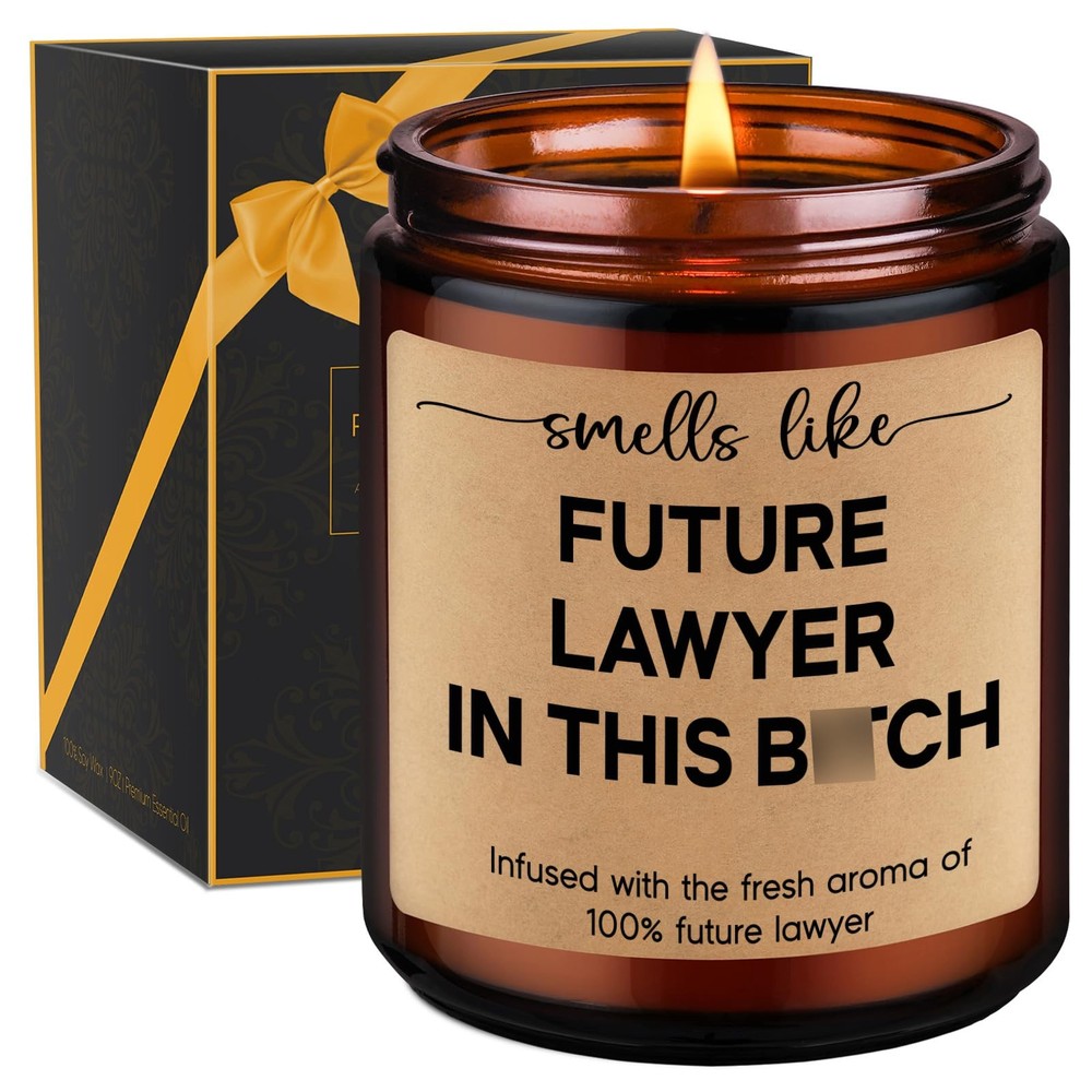 GSPY Candle, Future Lawyer, Funny 2.7 inches (W) x 3.5 (H), Brown