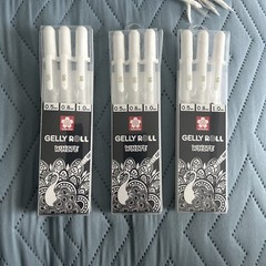 3x Sakura Gelly Roll Classic White Gel Pen Sets-9 Total Pens – 0.5mm 0.8mm 1.0mm