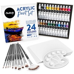 40 Acrylic Paint Set for Adults with 24 Acrylic Paints kit (22ml), 10 Paintin…