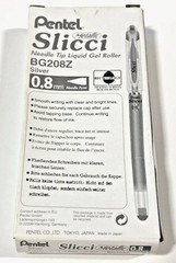 NEW 12-PK Pentel Arts Slicci 0.8mm Gel Roller Pens Metallic SILVER INK lettering