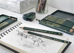 Durable Graphite Sketch Pencils – Faber-Castell 9000, Set of 12 Hardness Levels