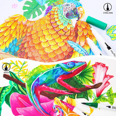 ZSCM Duo Tip Brush Markers Nib Tips, Include 5 Brush Tips, 5 Fineliner Tips