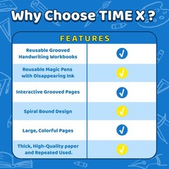 TIME X Magic Grooved Writing Practice Books, Reusable 3D Groove Handwriting P…