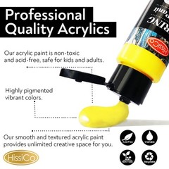 55PCS Acrylic Paint Set of 36 Colors 2fl oz 60ml Bottles 12 Brushes Non Toxic 36