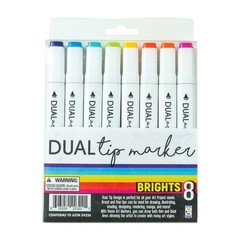 12 Set Raymond Bright Dual Tip Markers Fine Chisel Permanent Art Supplies