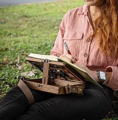 Writers Messenger Wood Box, Multifunctional Wooden Handmade Crossbody Postman…