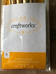 Craftworks 6 Sizes Long Handle Round Bristol Art Painting Brushes