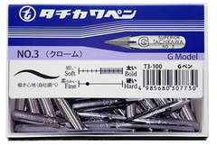 Tachikawa G Pen Nib T3 100 Pieces Bold line Calligraph Manga Comic Design Art