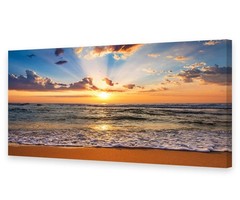 Muolunna BK1850 Wall Art Decor Large Canvas Print Picture Sunrise Ocean Beach…