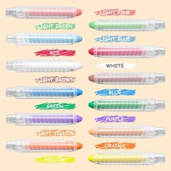 Dustless Chalk for Kids Toddlers – Colored Sidewalk Chalk with Holder 12 Pcs …