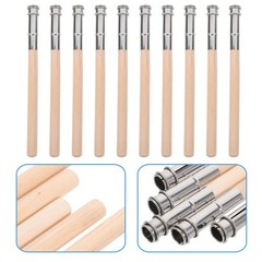 10Pcs Portable Wooden Crayon Extenders Reusable Pencil Holder for Art