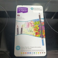 Derwent Academy New & Sealed Set of 12 Coloured Pencils Tin Factory Sealed