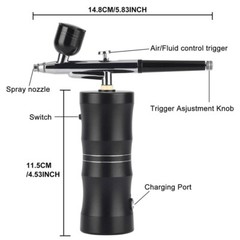 Portable Air Compressor Kit Air-Brush Paint Spray Gun Nail Tattoo Art Airbrush