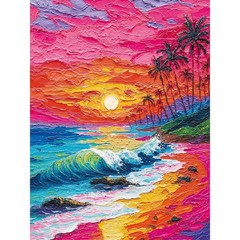 Beach Paint by Numbers Kit for Adults Beginner,Easy Adult Paint by Number Kits o