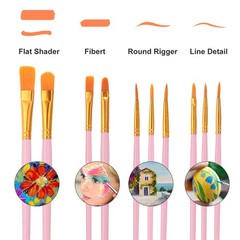 Painting Brush Palette Set with 120pcs Brushes 12pcs Palette Light Pink