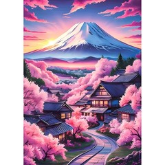 DPHERO Mount Fuji Diamond Painting Kits for Beginners Adults,5D DIY USYZ683