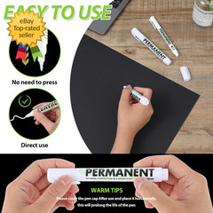 Acrylic White Paint Pens 6 Pack White Permanent Marker with Extra Fine Point