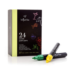 Brilliant Bee Acrylic Paint Pens Color Markers For Rock Glass Ceramic Wood