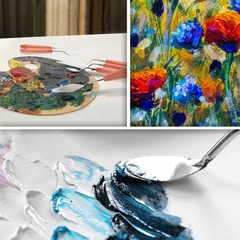 18pc Steel Artist Spatula Palette Knife Set, Apply Oil Acrylic Art Paint Canvas