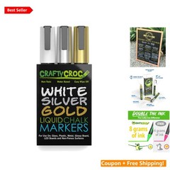 Erasable Metallic Marker Set – Beautiful Gold, Silver, White for All Surfaces