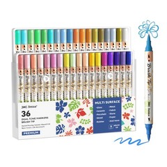72 Colors Acrylic Paint Markers, Soft Brush Tip Acrylic Markers Set, Dual-Col…