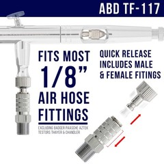 Essential Kit with 6 ft. Braided Airbrush Hose, Mini Inline Filter, Quick Dis…