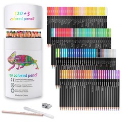 Premium Colored Pencils,Set of 120 Colors,Artists Soft Core with Vibrant Colo…