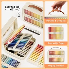 Memoffice Direct Liquid Acrylic Paint Markers, 60 Colors Brush Tip Pens with Car