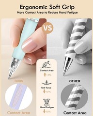Gel Pens 0.7mm Quick Dry Black Ink Ergonomic Fine Point Writing 12 PCS