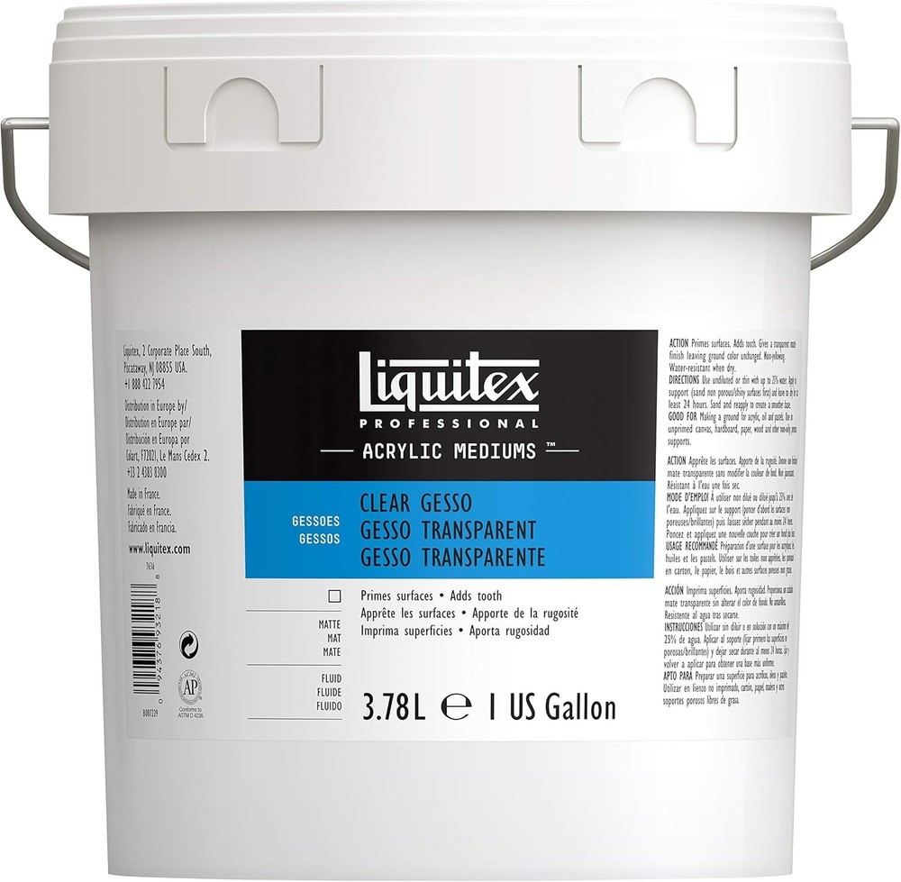 128-oz Clear Gesso for Acrylics – Ideal Medium for Artists & Versatile Surfaces