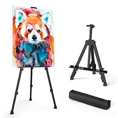 Art Painting Artist Easel Stand, Portable Adjustable Aluminum Black – 1pack