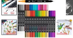 36-Color Non-Toxic Dual Tip Markers for Calligraphy and Hand Lettering
