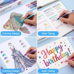 72 Colors Glitter Gel Pens, Glitter Pen For Adults Coloring Books, 1.0mm Point