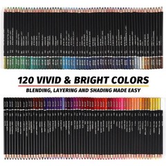 122 Colored Pencils Kit,Oil Based Soft Core, Professional Color Drawing Set w…