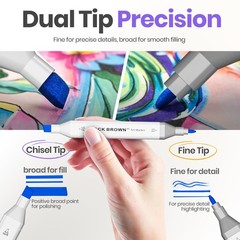 120 Colors Alcohol Markers Set with Fine & Chisel Dual Tip – Professional Art…