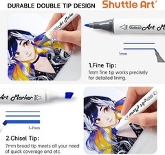 Artistic 310-Color Dual Tip Marker Collection with White Highlighters & Storage^