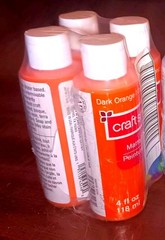 4 X 4oz. Acrylic Craft Paint, Satin Finish, Dark Orange Multi Surface -Fast Dry